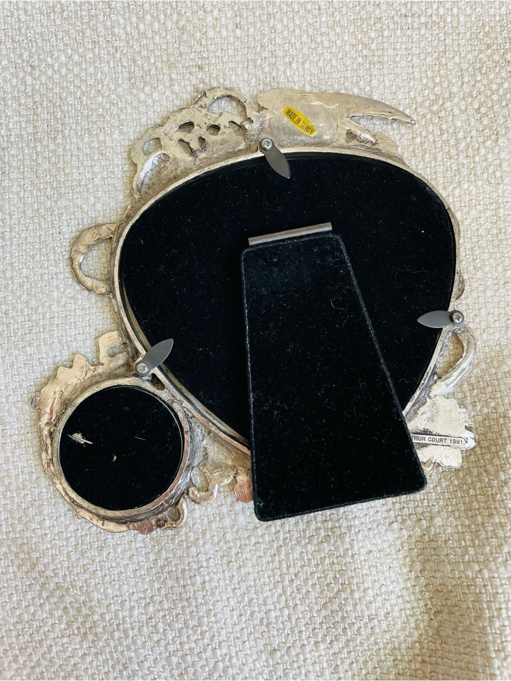 Vintage 90s Arthur Court Anniversary Wedding Pewter Photo Frame - Picture 4 of 6